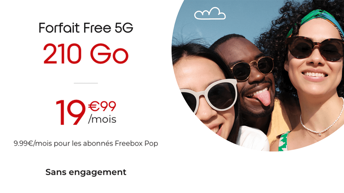 Forfait 5G Free augmentation data gratuite