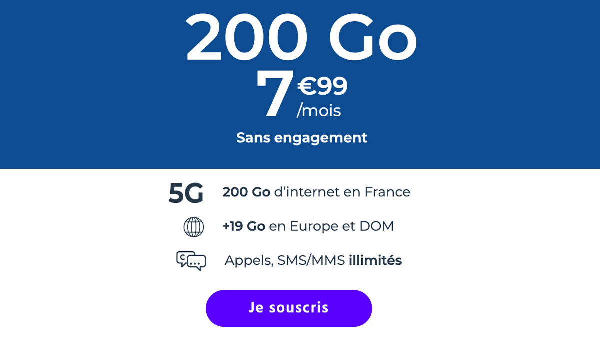 Forfait 200 Go Cdiscount Forfait mobile 200 Go