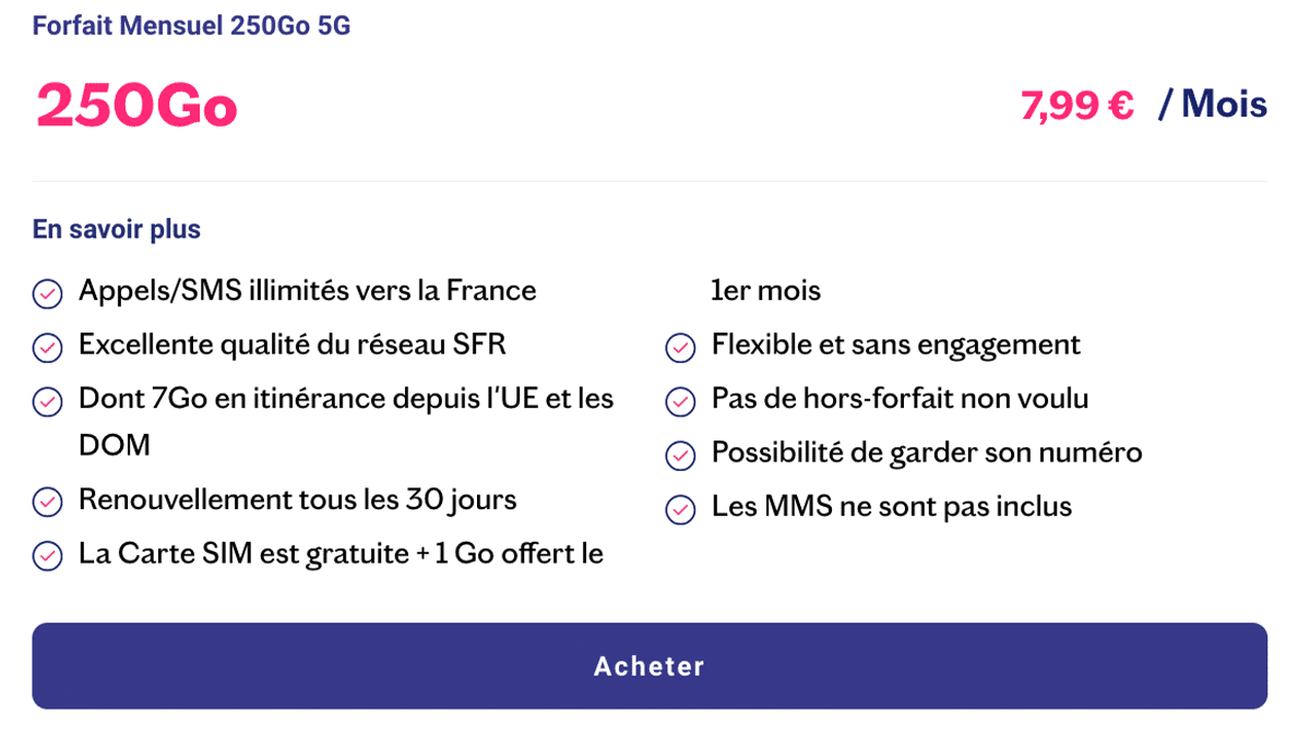 Sans engagement Fofait mobile Lebara