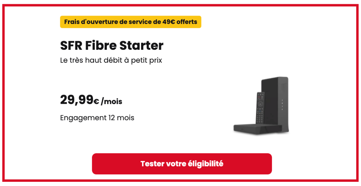 Engagement 12 mois Box internet en promo chez SFR