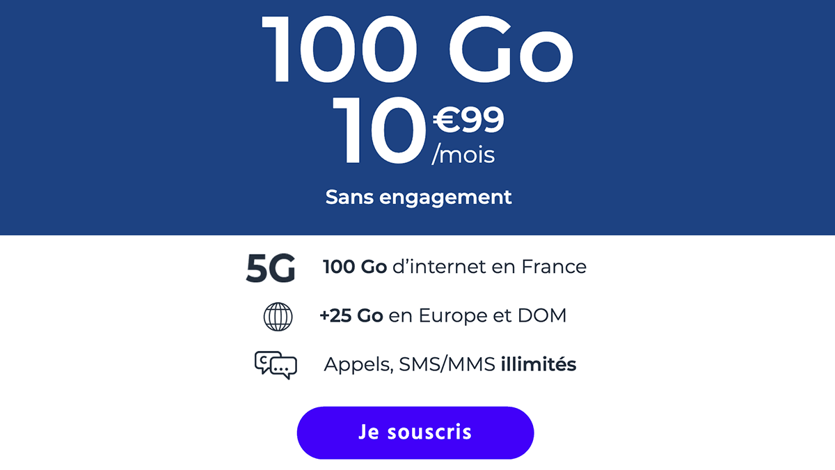 Réseau 5G Forfait sans engagement Cdiscount