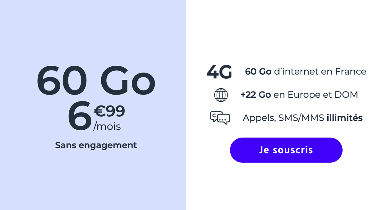 Réseau 4G Bouygues Forfait 60 Go