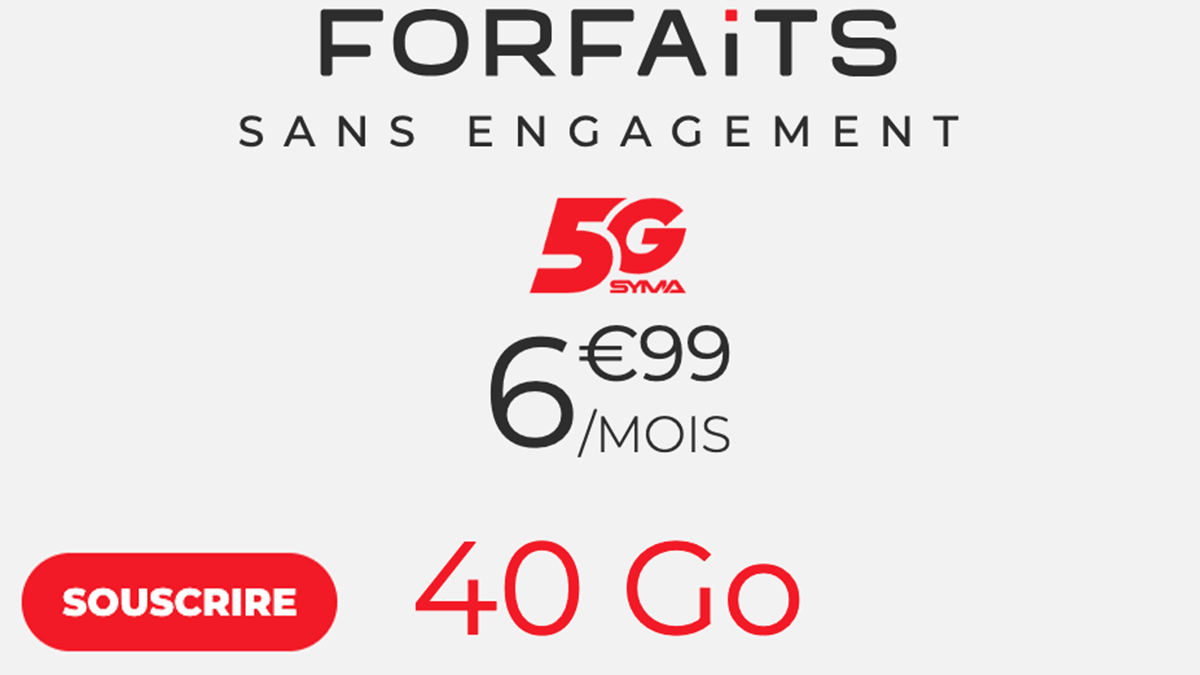 Sans engagement Syma forfait le six