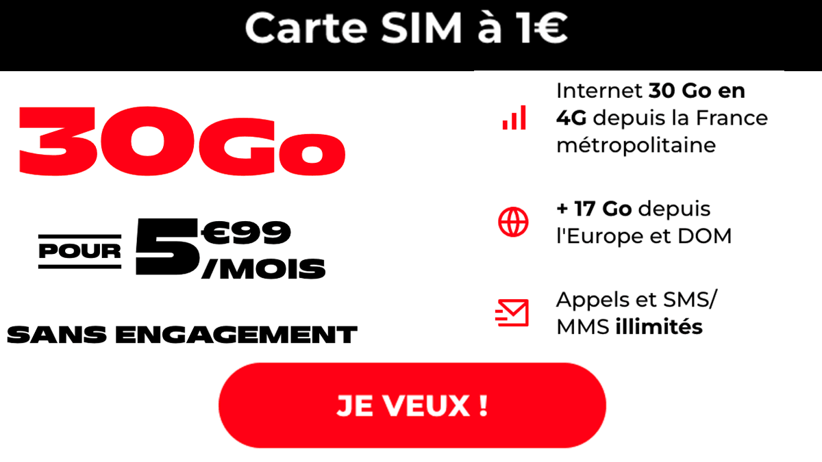 Réseau 4G Bouygues Telecom NRJ Mobile forfait 30 Go