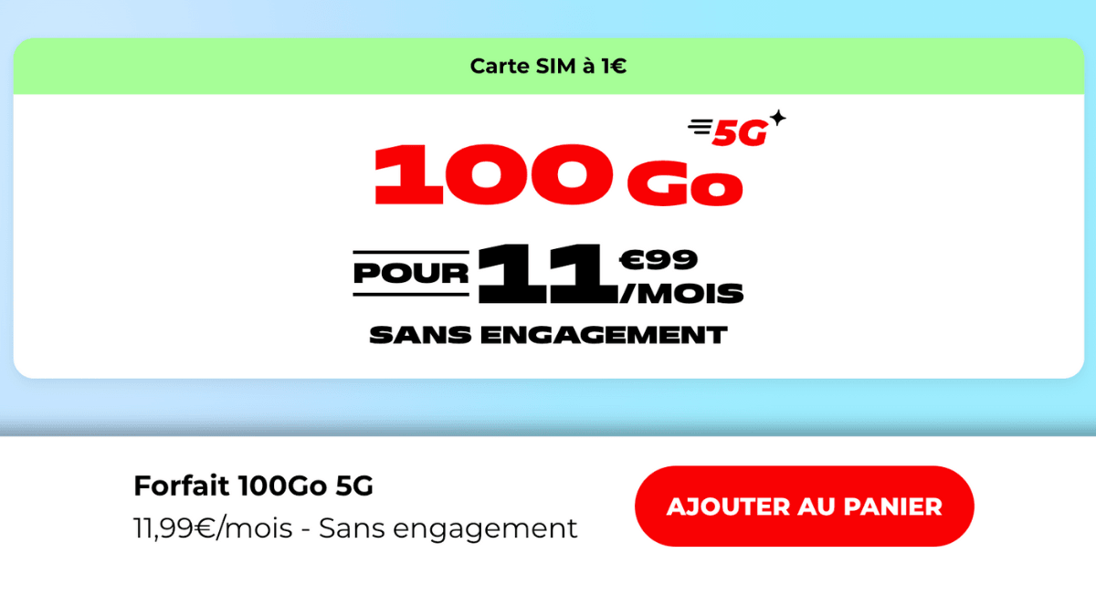NRJ Mobile avec 100 Go en promotion Forfait mobile avec 100 Go