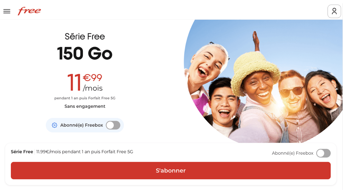 Forfait mobile 150 Go Série Free Forfait 150 Go en promotion