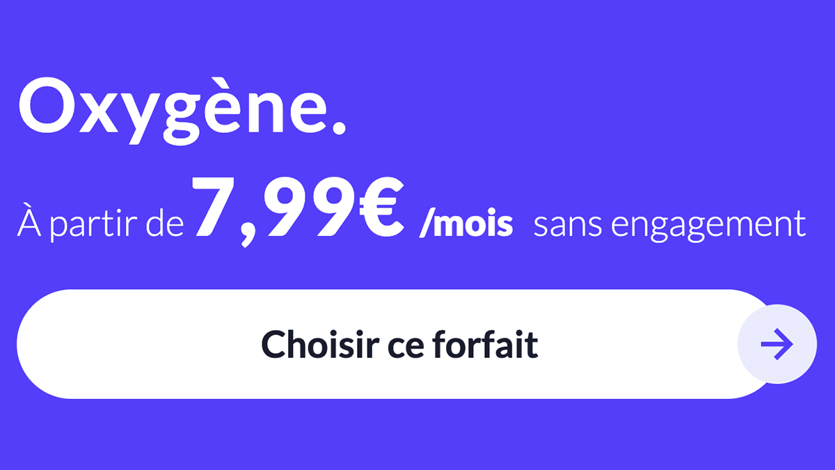 Réseau 5G SFR Oxygene forfait pas cher