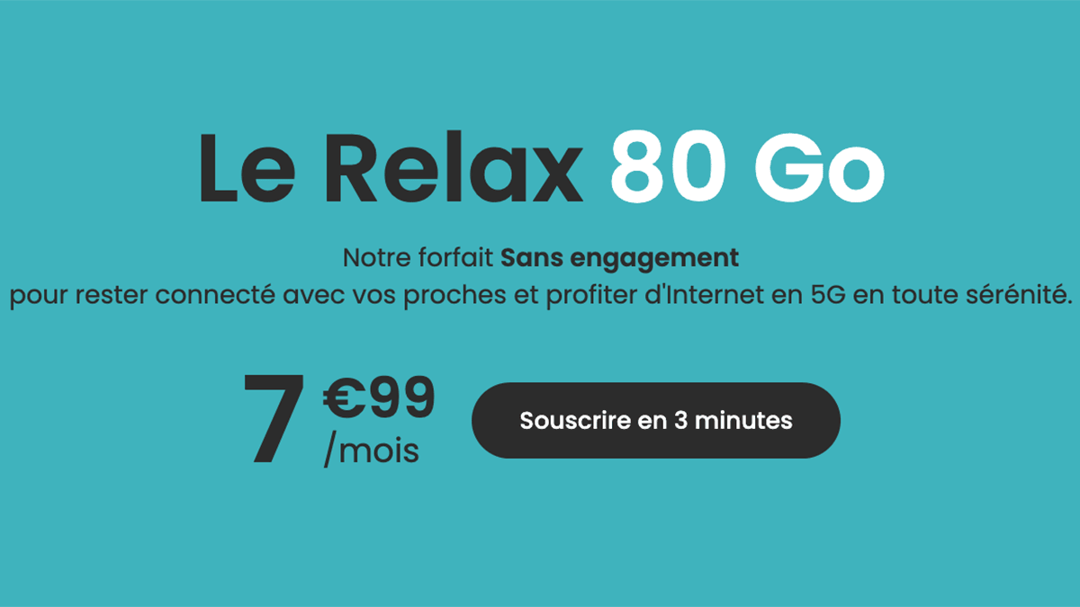 Réseau de qualité SFR Le Relax forfait mobile 80 Go