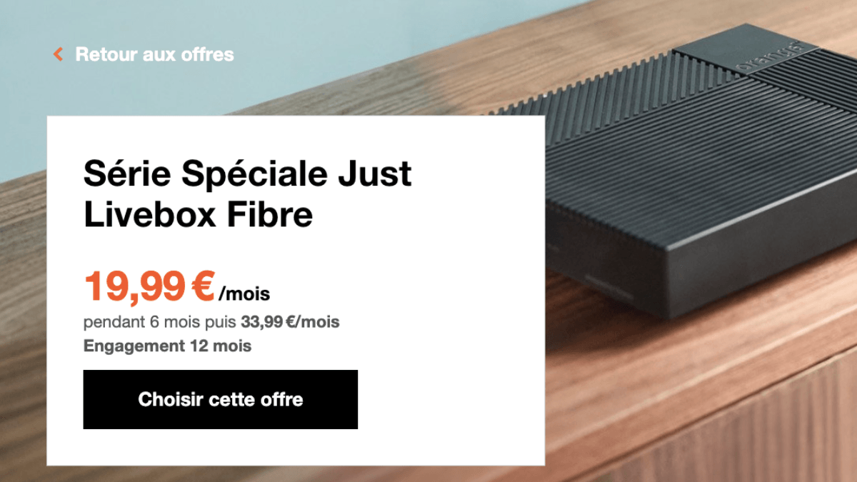 Engagement 12 mois Box fibre Orange en promotion