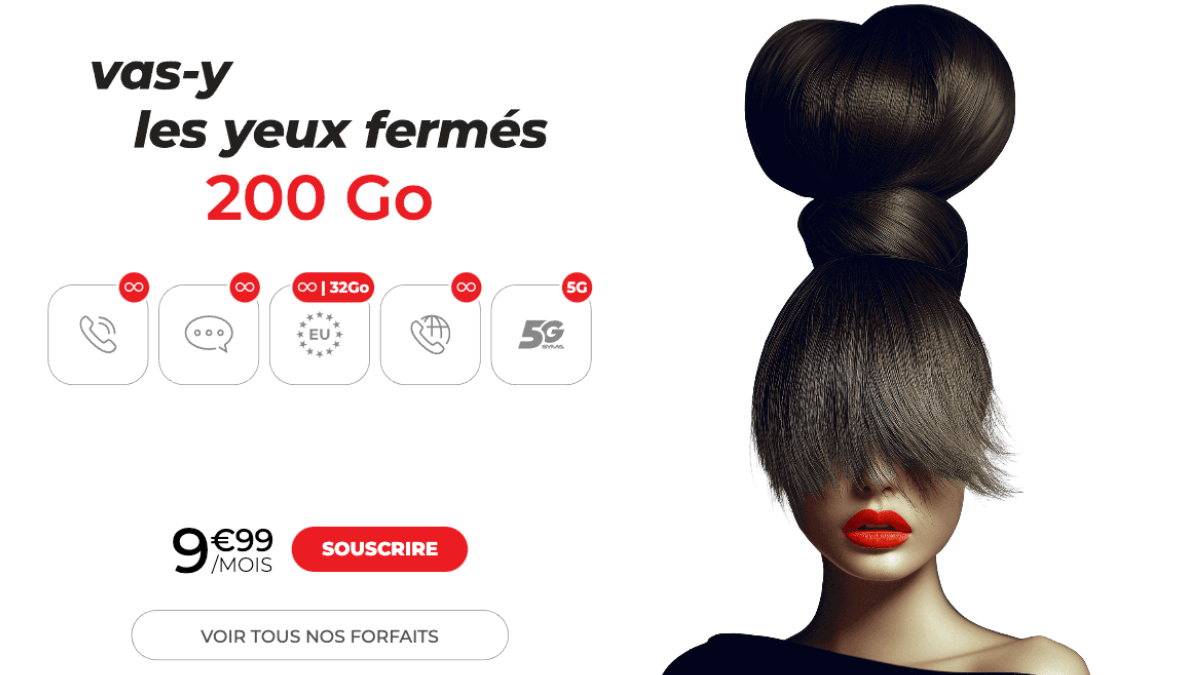 Forfait mobile sans engagement de Syma Mobile avec 200 Go Forfait mobile 200 Go en promo