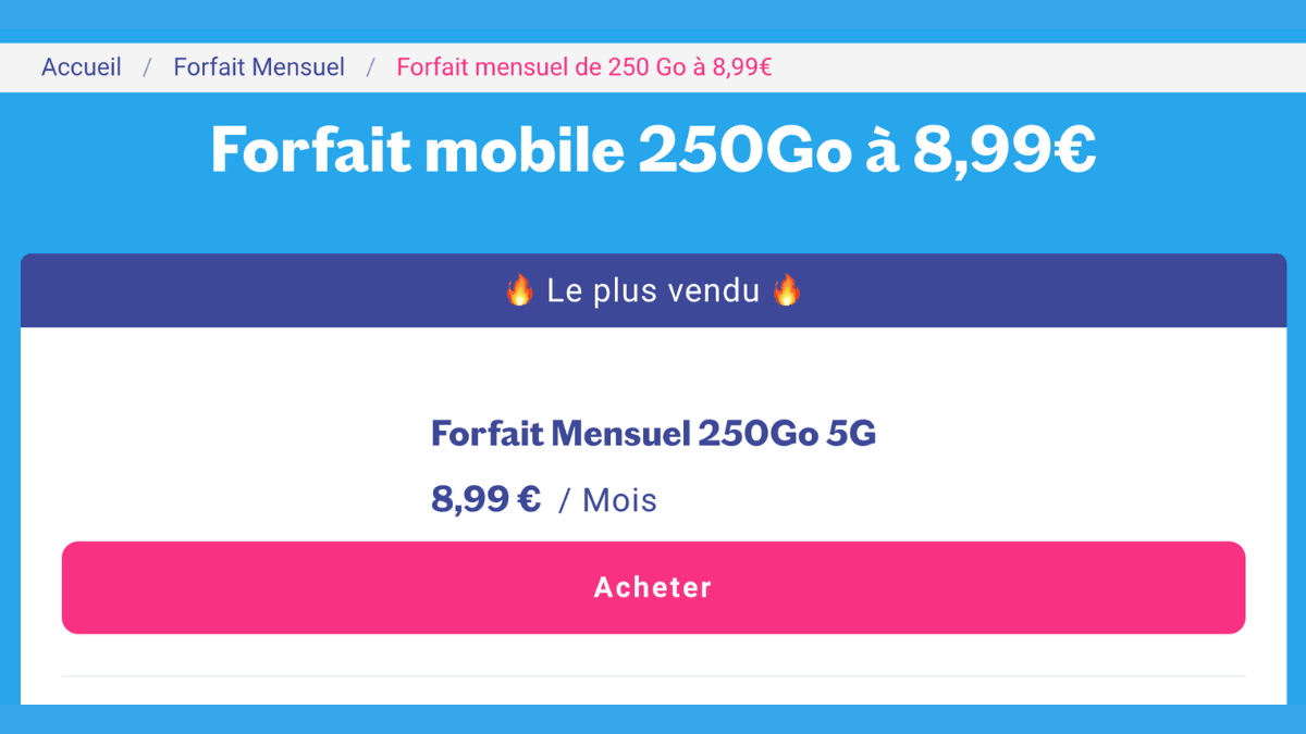 Forfait mobile Lebara avec 250 Go Forfait mobile Lebara