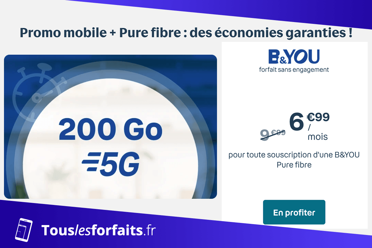 Forfait mobile 200 Go BYOU