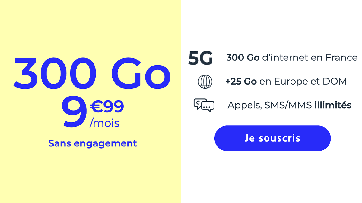 Forfait Cdiscount Mobile Forfait 300 Go en 5G