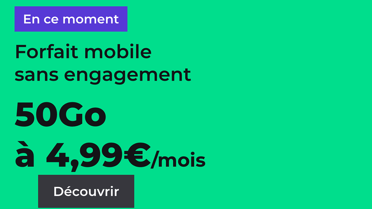 Sans engagement Forfait mobile 50 Go