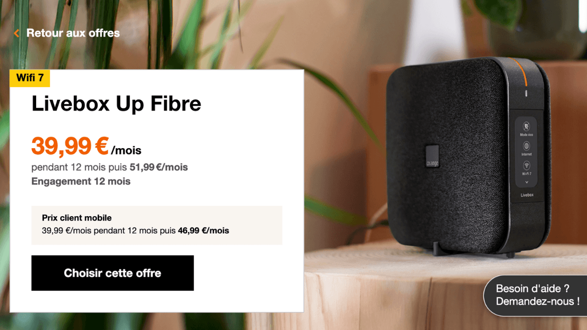 Box internet Livebox Up Fibre en Wi-Fi 7