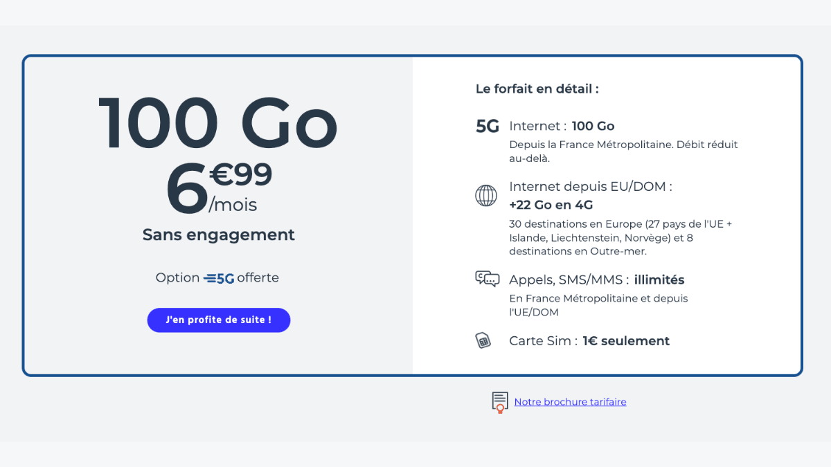 Forfait mobile avec 100 Go de data chez Cdiscount Mobile Forfait mobile de 100 Go avec Cdiscount Mobile