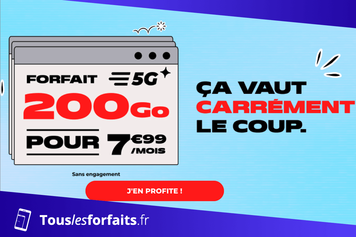 Forfait mobile 200 Go pas cher NRJ