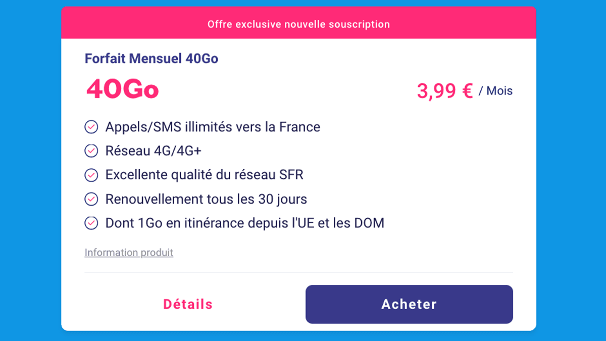 Sans engagement Forfait pas cher Lebara