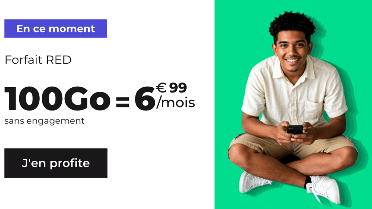 Réseau 5G SFR RED by SFR forfait 100 Go