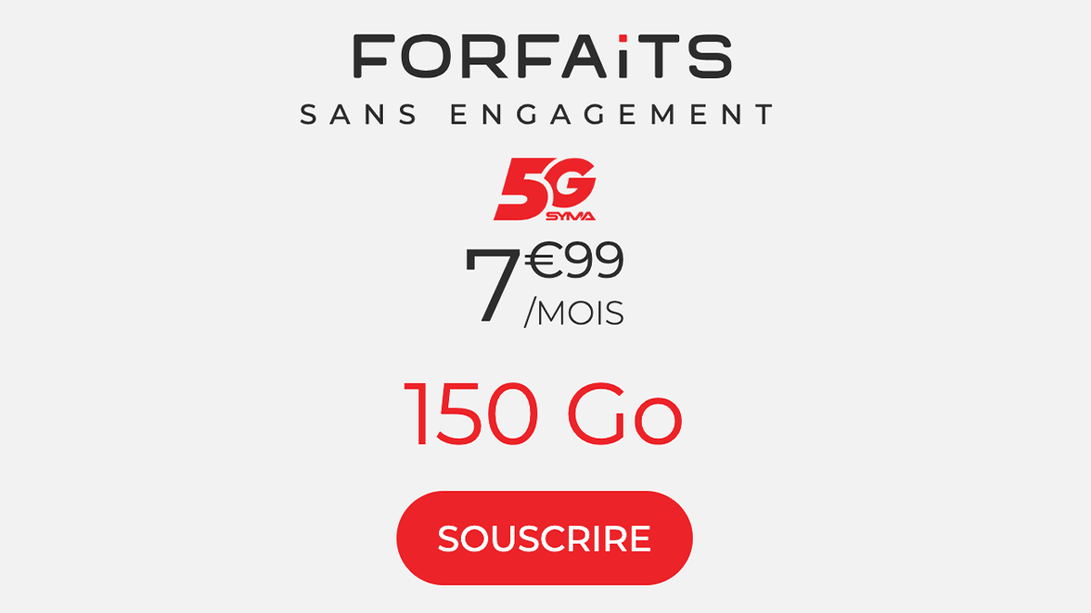 Réseau 5G SFR Syma forfait pas cher