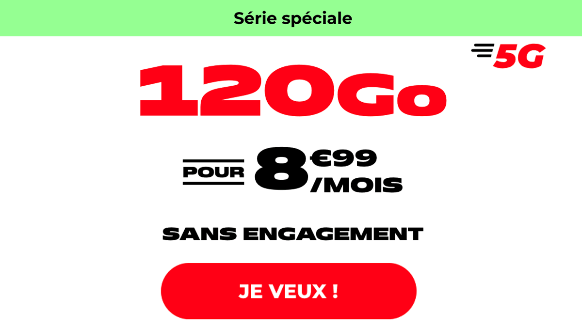 Réseau 5G Forfait mobile 120 Go