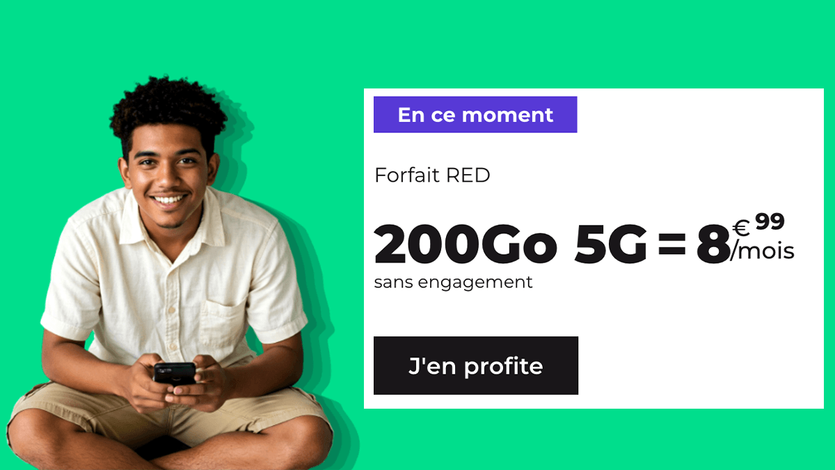 Réseau 5G SFR RED by SFR forfait 200 Go