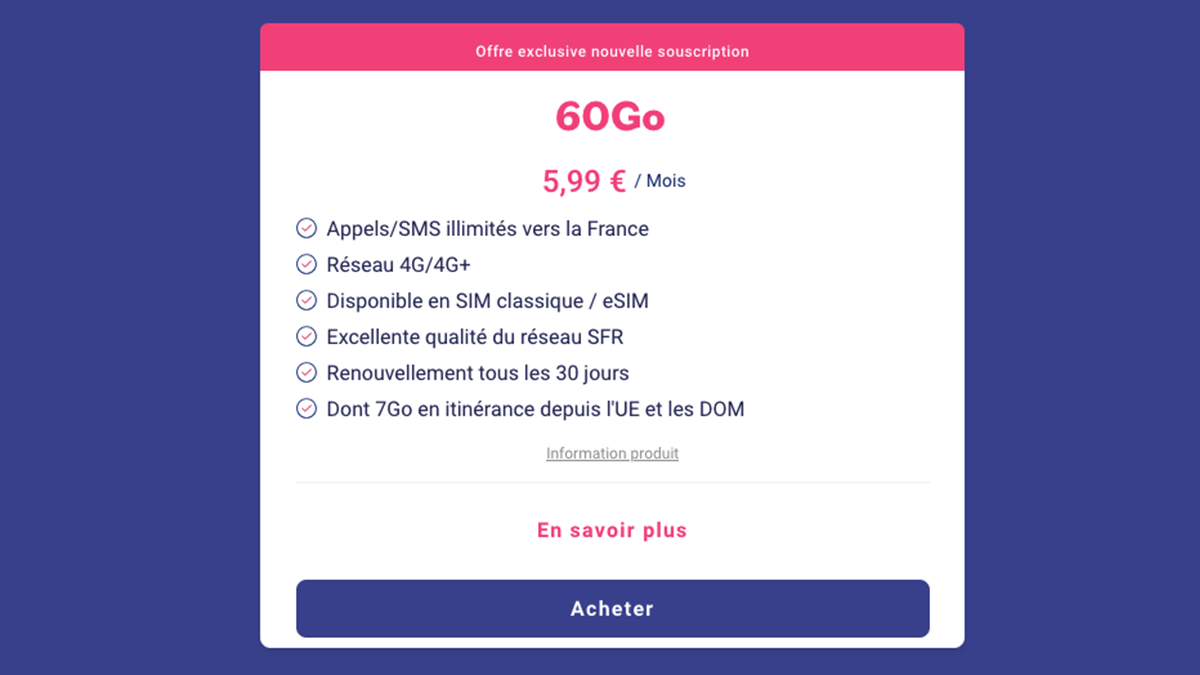 Réseau SFR Forfait mobile pas cher Lebara
