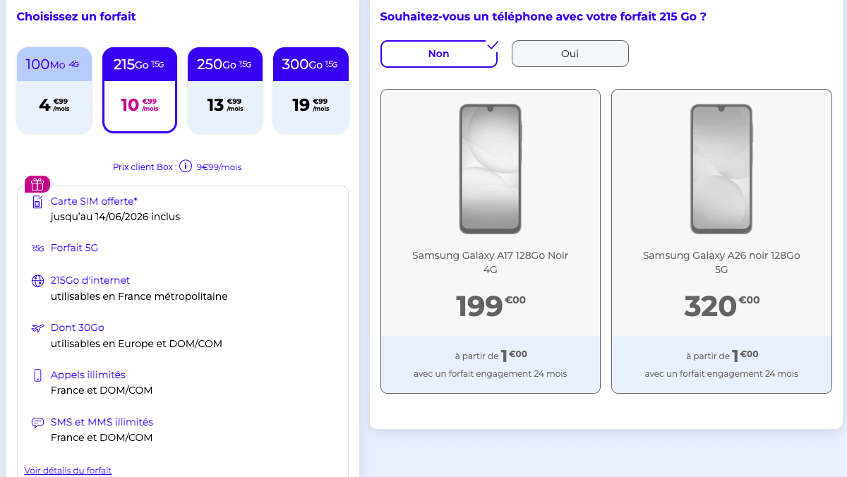 La Poste offre mobile Forfait mobile La Poste