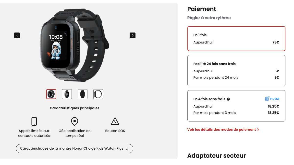Montre connectee enfant SFR Kids Watch